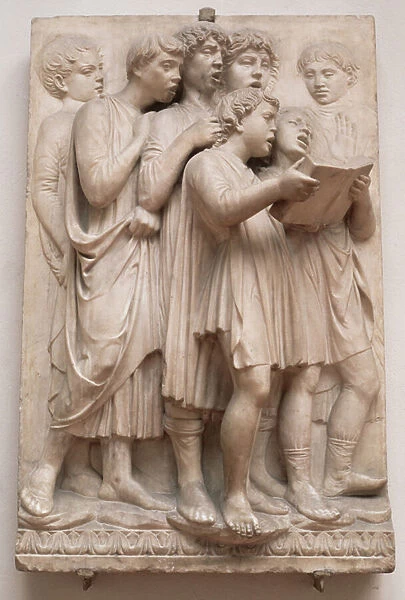 Singing angels, detail from the Cantoria, c. 1432-38 (marble)