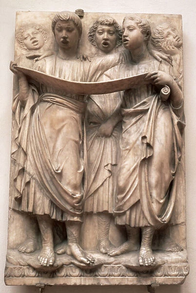 Singing angels, relief from the Cantoria by Luca della Robbia (1400-82), c. 1435 (marble)