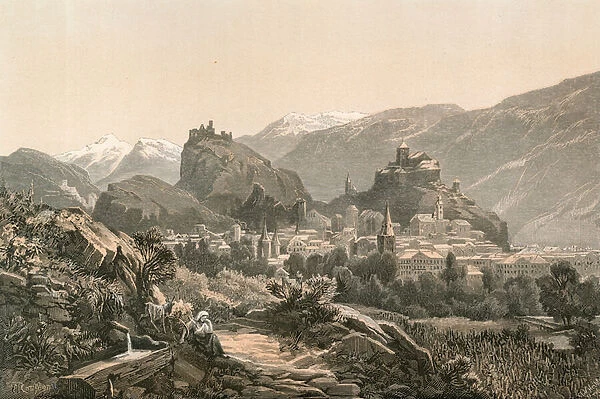 Sion, Chief Town of Canton Valais (engraving)