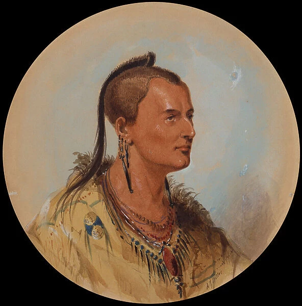 Sioux Brave, c. 1837 (pencil, w  /  c and gouache on paper)