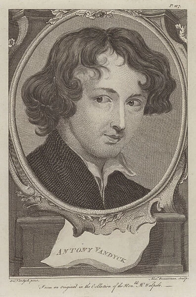 Sir Anthony van Dyck, Flemish artist active in England (engraving)