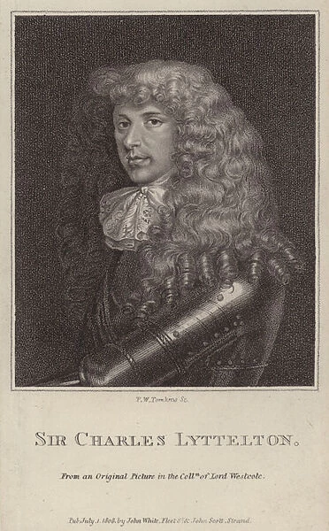 Sir Charles Lyttelton, English politician and colonial Governor of Jamaica (engraving)