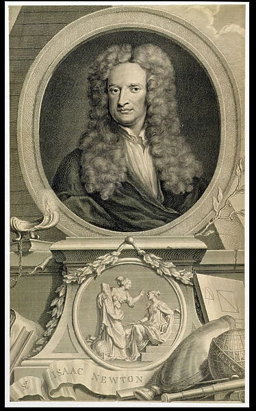 Sir Isaac Newton (1642-1727) (engraving) (see also 36013)