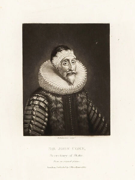 Sir John Coke, Secretary of State to King Charles I. 1814 (engraving)