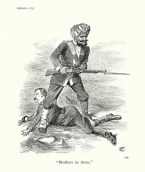 Sir John Tenniel cartoon: 'Brothers in Arms' (engraving)