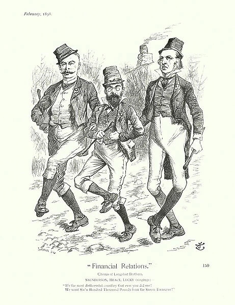 Sir John Tenniel cartoon: 'Financial Relations' (engraving)