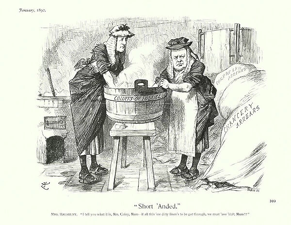 Sir John Tenniel cartoon: 'Short Anded' (engraving)