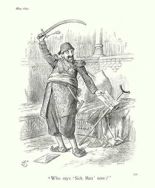 Sir John Tenniel cartoon: 'Who says Sick Man now?' (engraving)