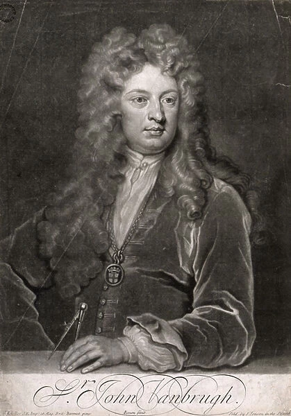 Sir John Vanbrugh (1664-1726), engraved by John Simon (c. 1675-1751) (engraving)