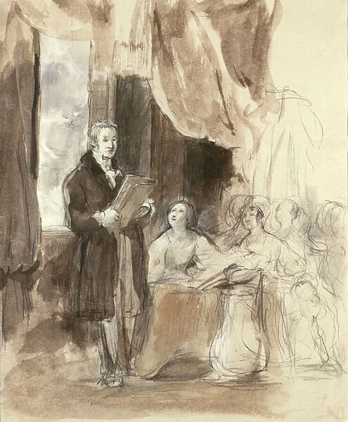 Sir Robert Peel Reading to Queen Victoria