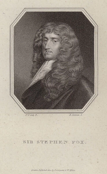 Sir Stephen Fox, English politician (engraving)