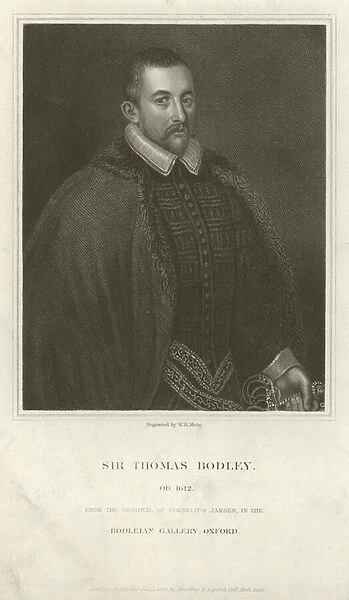 Sir Thomas Bodley, English diplomat and scholar (engraving)