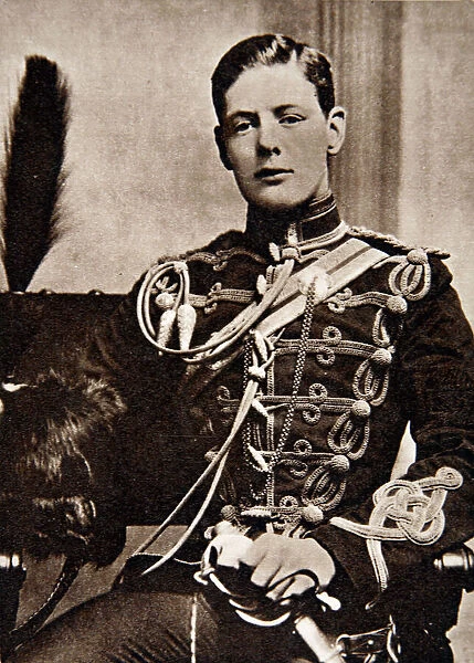 Sir Winston Churchill as a Lieutenant in the 4th Hussars in 1895 (photogravure)