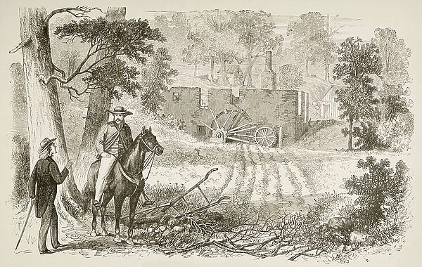 Site of the Battle of Gaines Mill (litho)
