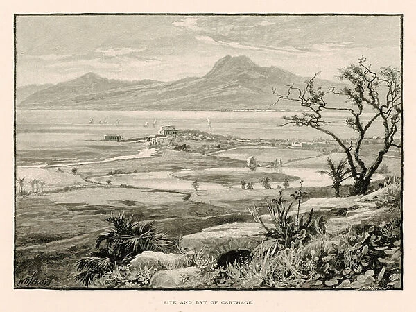 Site and Bay of Carthage (litho)