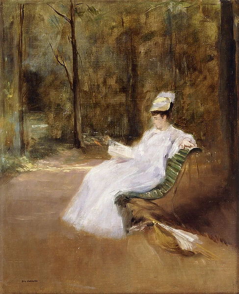Sitting on a Bench; Sur le Banc, c. 1848 (oil on canvas)