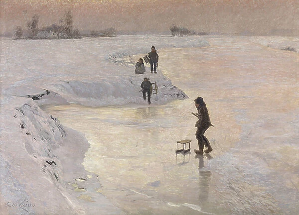 Skaters, 1891 (oil on canvas)