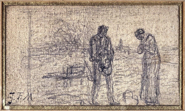 Sketch for the Angelus, c 1857 (drawing)