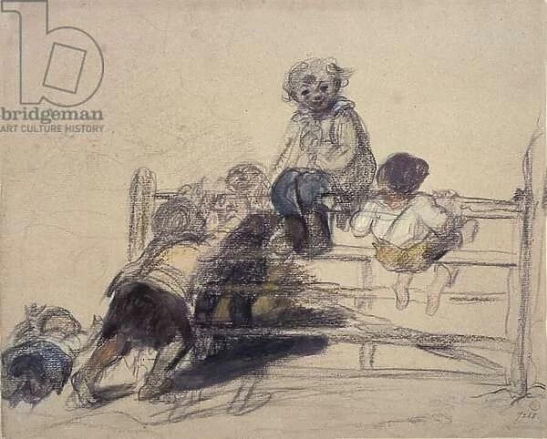 Sketch for Happy as a King, 19th century (drawing)