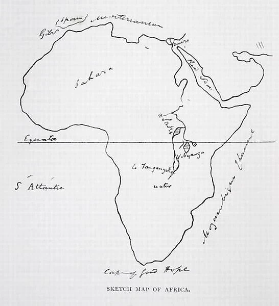Sketch map of Africa, from The Life of Captain Sir Richard Burton, Volume II