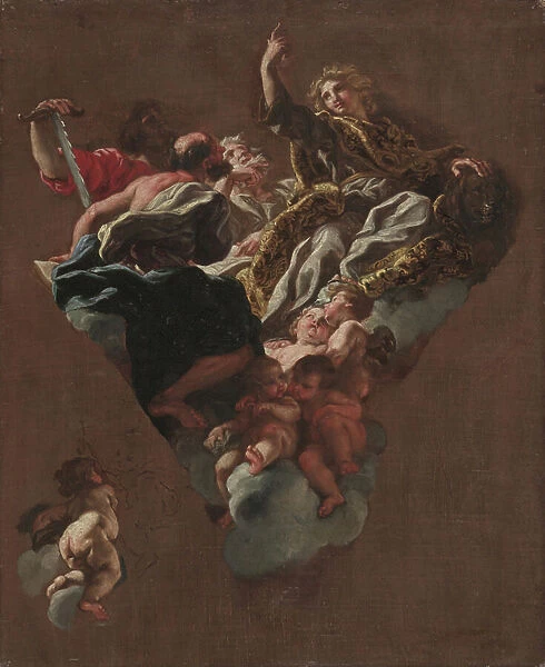 Sketch for 'The Four Prophets of Israel' (for Il Gesu, Rome), c.1675-77 (oil on canvas)