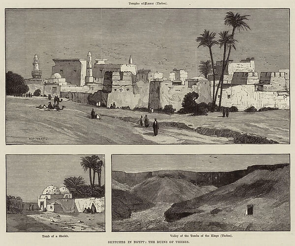 Sketches in Egypt, the Ruins of Thebes (engraving)