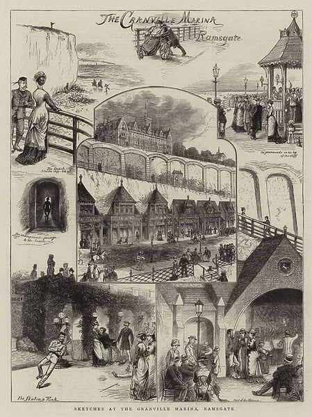 Sketches at the Granville Marina, Ramsgate (engraving)
