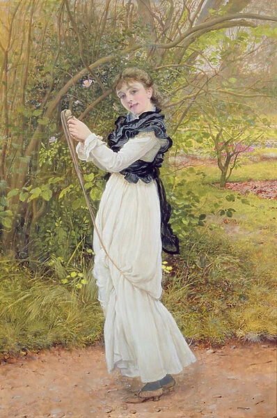Skipping, portrait of the artists daughter, Barbara, 1877 (w  /  c and gouache)