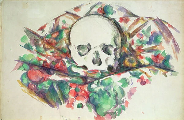 Skull on Drapery, c. 1902-06 (w  /  c & pencil on paper)
