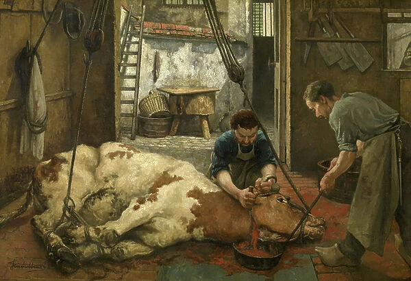 Slaughtering (oil on canvas)