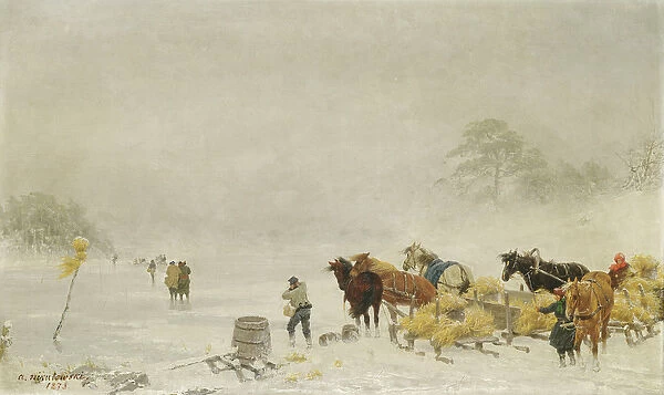 Sledges on the Ice, 1873 (oil on canvas)