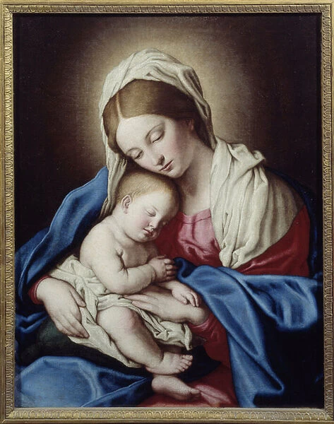 The sleep of the Child Jesus. Painting by Giovanni Battista Salvi called The Sassoferrato