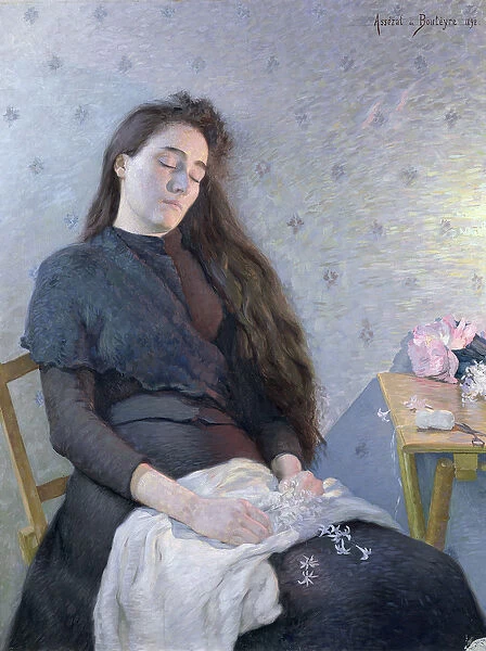 The Sleeping Flower Girl, 1892 (oil on canvas)