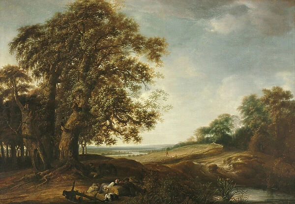Sleeping Peasants near Fields (Parable of the Weeds), 1650-53 (oil on canvas)