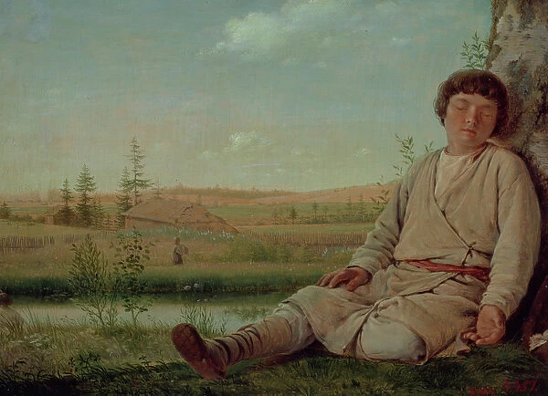 Sleeping Shepherd Boy, 1823-26 (panel)