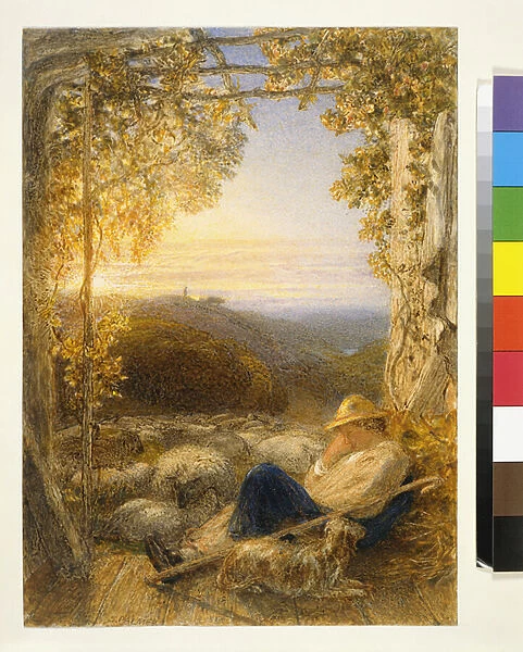 Sleeping Shepherd - Morning, c. 1857 (w  /  c on paper)
