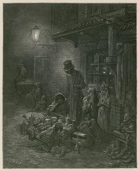Slums In London (engraving)