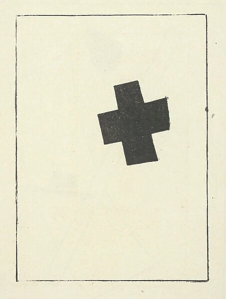 Small Black Cross, Tilted from 'Suprematism: 34 Drawings', 1920 (litho)