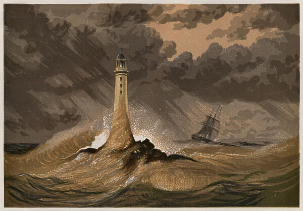 Smeatons Eddystone Lighthouse (colour litho)