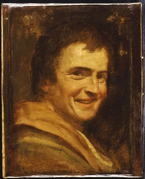 A Smiling Youth (oil on paper laid on canvas)