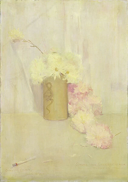 Smoke and Chrysanthemum Flowers, 1890 (oil on canvas)