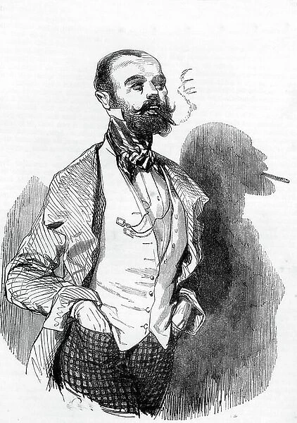 A smoker, 1856 (engraving)