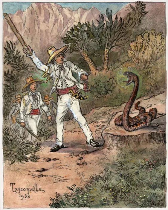 Framed Print : Snake attack, 1933 Framed Print : Snake attack, 1933