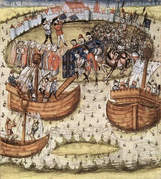 Snark M119: The crusaders loading St. Louis coffin on board at Tunis in 1270