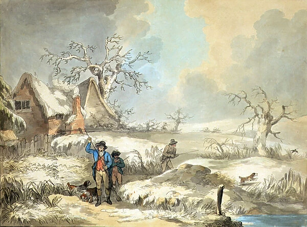 Snipe Shooting, etched by Thomas Rowlandson (1756-1827), pub. by J. Harris, 1789 (coloured etching) (see also 125724-26)
