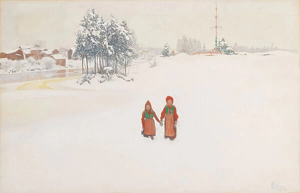 In the Snow, 1910 (w  /  c and pencil on paper)