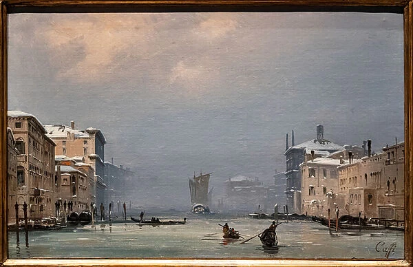 Snow and Fog on the Grand Canal, 1849 (oil on canvas)