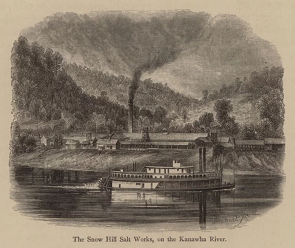 The Snow Hill Salt Works, on the Kanawha River (engraving)