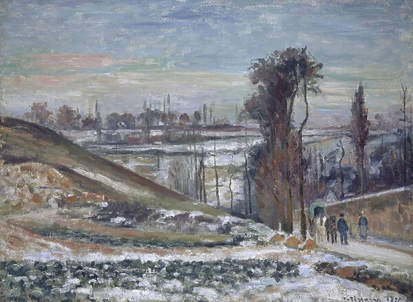 Snowy Landscape near l Hermitage, 1875 (oil on canvas)