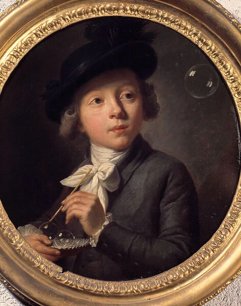Soap bubbles or a portrait of J. A. Laurens. Painting by Melchior Wyrsch (1732-1798)